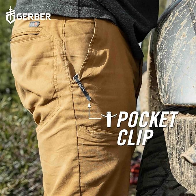 Gerber Gear Zilch Pocket Knife with 3.1 Plain Edge Blade Folding Knife with Clip Lightweight EDC Gear and Equipment