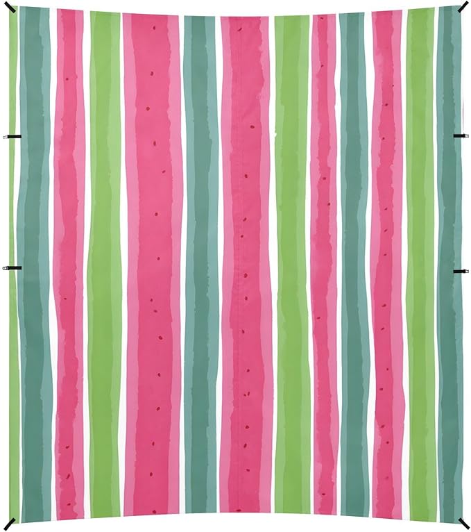 ALAZA Watermelon Stripes Pattern Beach Tent Sun Shelter Portable Canopy Sunshade for Outdoor Camping Picnics Backyard Fun 10x9 ft