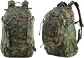 35L Military Tactical Backpack Waterproof Hiking Bag Breathable Rucksack(Brown green)