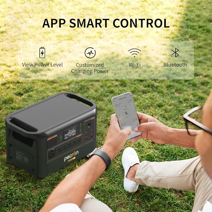 pecron Portable Power Station F3000LFP 3072Wh Solar Generator 3600W LiFePO4 Battery Home Backup Fast Charging Lithium Battery with 100W USB-C Output for Home Camping RV Emergency