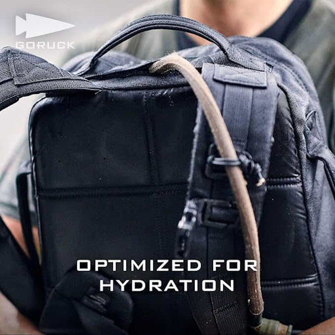 GORUCK Rucker 4.0 20L Black with White Embroidery - Purpose Built Rucking Backpack Military Weight Training Rucksack w/Ruck Plate Pocket and Extra Padded Straps
