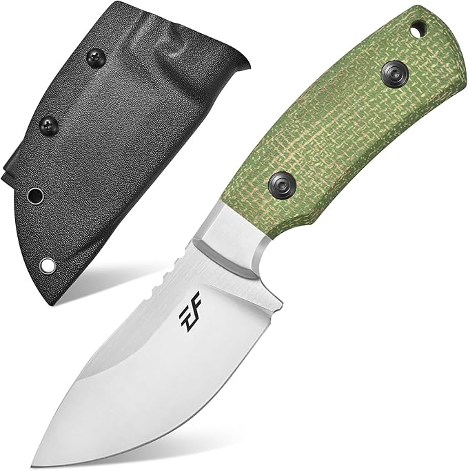 Eafengrow EF160 Fixed Blade Knife AEB-L Steel Blade Micarta &ampSteel Head Handle Full Tang Compact EDC Fix Knifes for Camping Survival