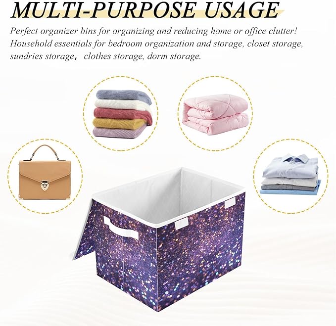 Diamonds Crystals Gradient Glitter Decoration Sequins Peach Purple Blue Cyan White Yellow Storage Bins with Lids Foldable