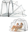 4-Person Sun Tent - Instant Pop-Up Bubble Shelter All-Weather Clear View Camping Tent with Vent Waterproof Rainproof Outdoor Screen House for Backyard Beach &amp Sports Events Clear