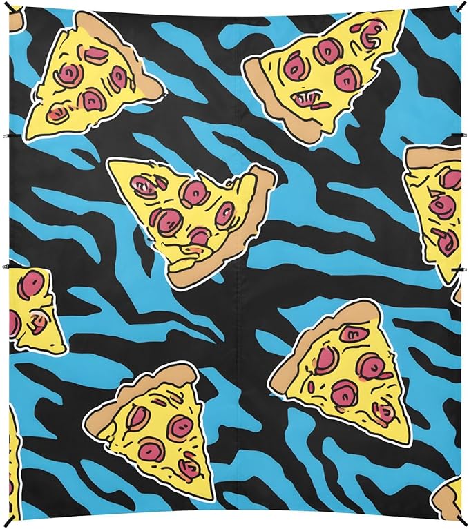 ALAZA Blue Tiger Pizza Pattern Beach Tent Sun Shelter Portable Canopy Sunshade for Outdoor Camping Picnics Backyard Fun 10x9 ft