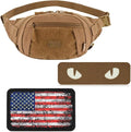 EDC Essentials Bundle: Small Companion Waist Pack USA Flag Patch Glow-in-the-Dark Cat Eyes