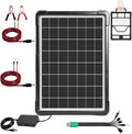 20W Hybrid Solar Battery Charger &amp Maintainer 12V + USB Hub Kit - Waterproof Trickle Charger for Car Boat RV Motorcycle - Universal 5-in-1 Portable Solar Panel for Phone Camping