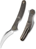 Mantis Flipper Pikal Knife2.52 ELMAX Blade Folding KnifeHandmade Engraved Titanium Handle 4.2 EDC Pocket Knife (Bronze-satin)