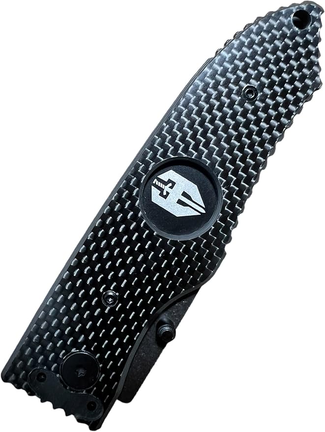 HOFFNER 3.5 EDC Folding Knife with Pocket Clip VG10 Japanese Stainless Steel Black Acid Washed Tanto Blade - (Carbon Fiber 3D Smooth Texture Grip) - Camping Hiking Outdoor Survival