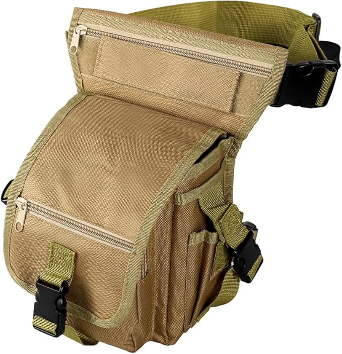 Tactical Drop Leg Bag Adjustable Thigh Pouch Bag with Multi-Pocket for Cycling Hiking Climbing Hunting Travelling