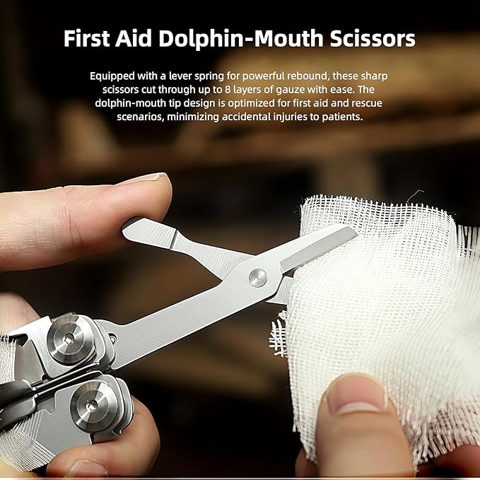 Multi Tool 19-in-1 Full-Size Lightweight EDC Multi-Purpose Pliers Household Screwdriver Camping Outdoor Gear Nylon Bag Tools Gifts for Guys Gifts for Hunters Men who have Everything (Silver)