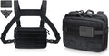 WYNEX Tactical Chest Rig Pack for Men Running Chest Bag with Front Loop Airsoft Recon Chest Rigs for Hunting Outdoor EDC WYNEX Tactical Large Admin Pouch of Double Layer Design Molle EDC Pouch