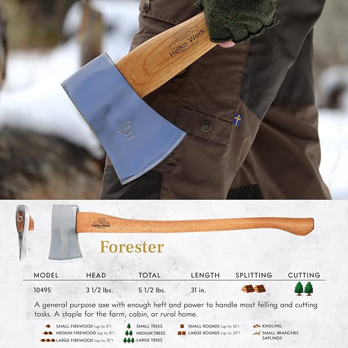1844 Helko Werk Germany Axe Collection - 5 Classic Axes Set - Expedition Forester Scout Journeyman Pathfinder Hatchet