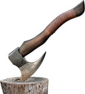 Kacha Store | Custom Handmade Viking Medieval Axe with GiftHand AxesViking Gifts for MenCamping TomahawkBeardedValhalla Ax with Leather Sheath (Battle)