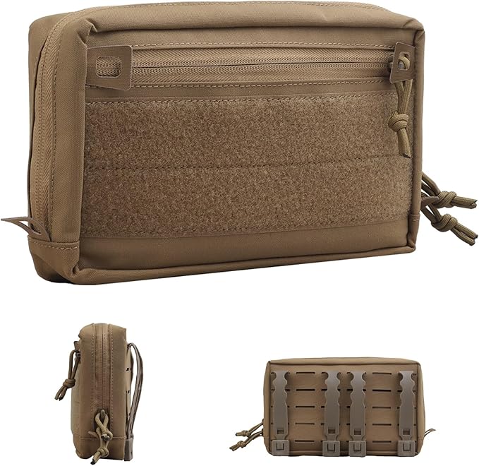 MOLLE Tactical Utility Pouch with Zipper Laser Cut Panel Organizer Bag for Belt Backpack Outdoor GearEveryday Carry Storage Case