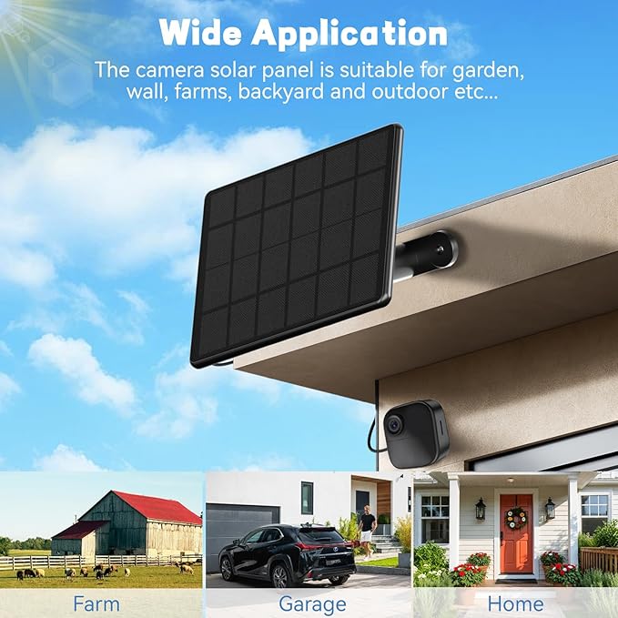 4 Pack 6W Solar Panel for Blink Camera High-Efficiency Monocrystalline Silicon Solar Panels Compatible with Blink Outdoor 2K+ 4(4th Gen)/(3rd Gen)/XT3XT2/XTIP66 Wterproof10Ft Outdoor Power Cable