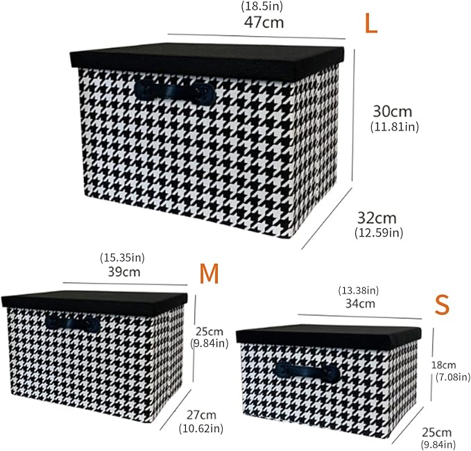 Decorative Fabric Storage Cube with Lid Organiser for Toys Towels Books Sturdy Structure Fabric Storage Container