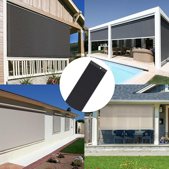 Rollerhouses Solar Panel Charger 12.6V/16.4V 5.9W for Motorized Blinds &amp Shades – 2-Pin Power Connection – Easy Mounting with Adhesive Tape