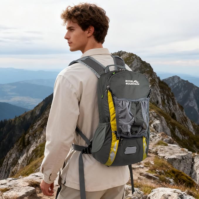 Bike Backpack With Rain-Cover Mountain Biking Backpacks Lightweight Packable Daypack Waterproof For Travel Small Backpack For Bicycle RidingHikingCamping (Grey)