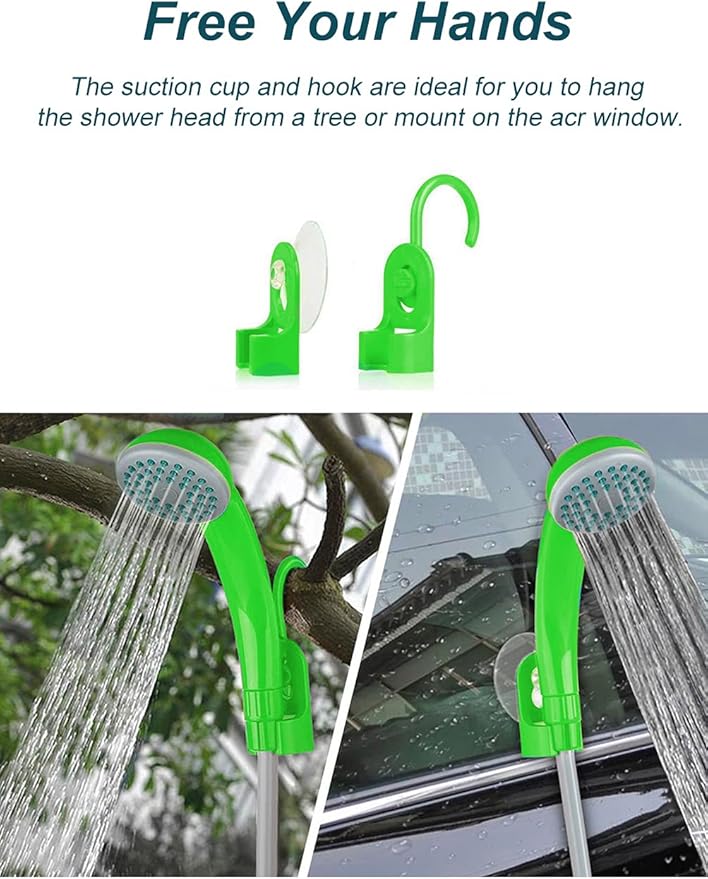 innhom Portable Shower Camping Shower Outdoor Camp Shower Pump Electric Rechargeable Portable Camping Shower Powered by Rechargeable Battery