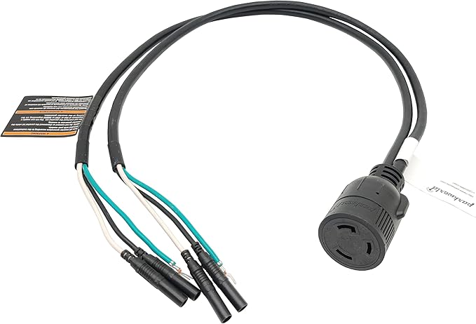 Parkworld 63609 Inverter Generator Parallel Kit Terminals with Cable to 30A L14-30R Female 120V 30A 3FT