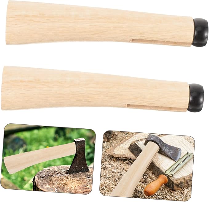 LIOOBO 2set Replacement Axe Handles Wooden Camping Axe Handles for Comfortable to Hold