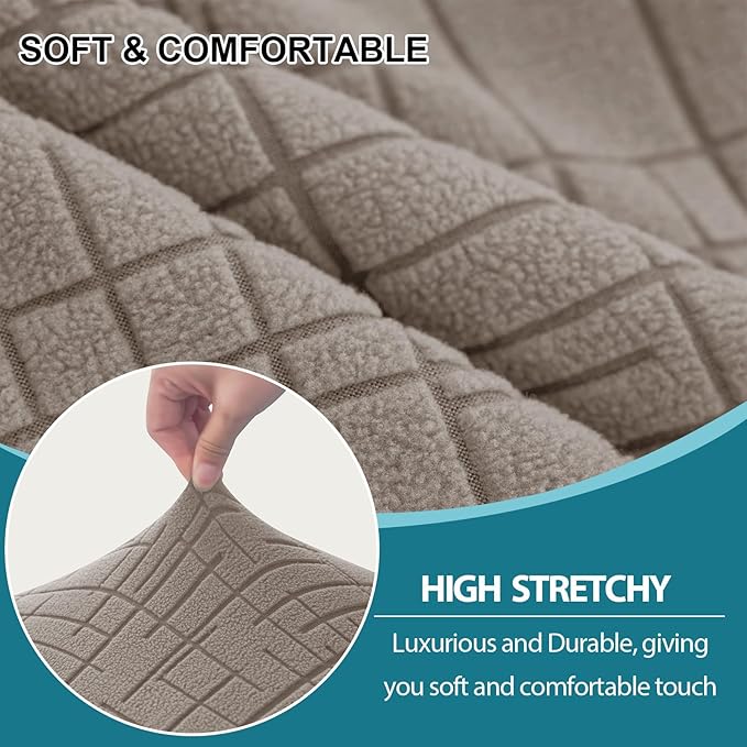 KRFOONN RV Dinette Cushion Covers Stretch Camper Cushions Covers Replacement Couch Cushion Slipcovers Washable Loveseat Slipcovers for Travel Trailer Couch (2 Backrest Cover &amp 2 Bench Cover T5)