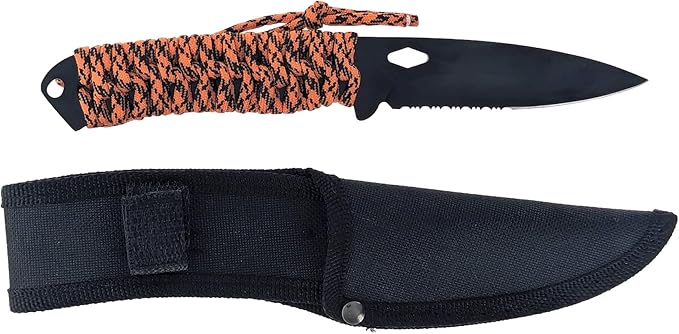 SE 4-Piece Survival Essentials Kit with 10.5-Inch Axe 8-Inch Drop Point Knife Magnesium Fire Starter &amp 115dB Whistle - Hunting &amp Outdoor Gear