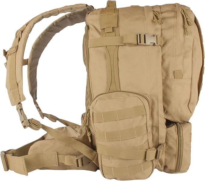 FOX OUTDOOR PRODUCTS Advanced 3-Day Combat Pack | 69L Tactical Backpack w/Dual Hydration Ports Compression Straps &amp Storage