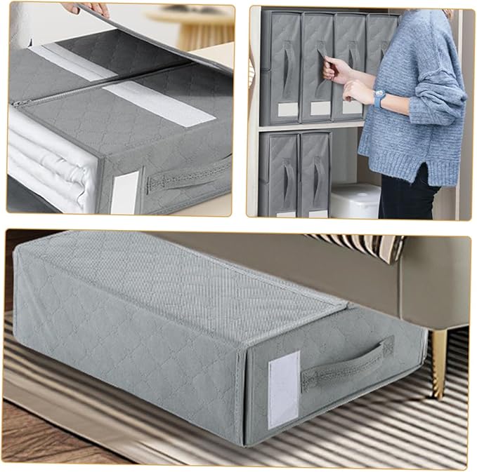 Foldable Bedding Organizer Storage Bin for Blankets and Pillowcases Container Zipper for Bedroom Closet and Dorm Use Lightweight and Portable Design