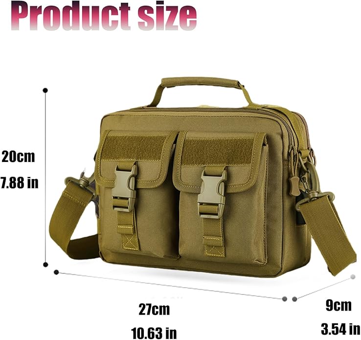 Tactical Messenger Bag Sling Crossbody for Men Multifunction Nylon Shoulder Briefcase Handbags with USB Port