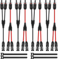 4 Pairs Solar Connectors Y Branch 1 to 2 Parallel PV 30A Adapters Cable Wire Plug Tool Kit14-10 AWG Cable for Solar Panel