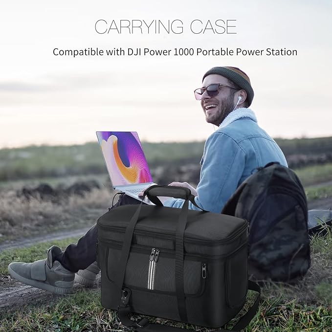 Soft Carrying Bag Compatible with DJI Power 1000 Portable Power Station Storage Case Cover for Outdoor Power Charging Cable and Accessories