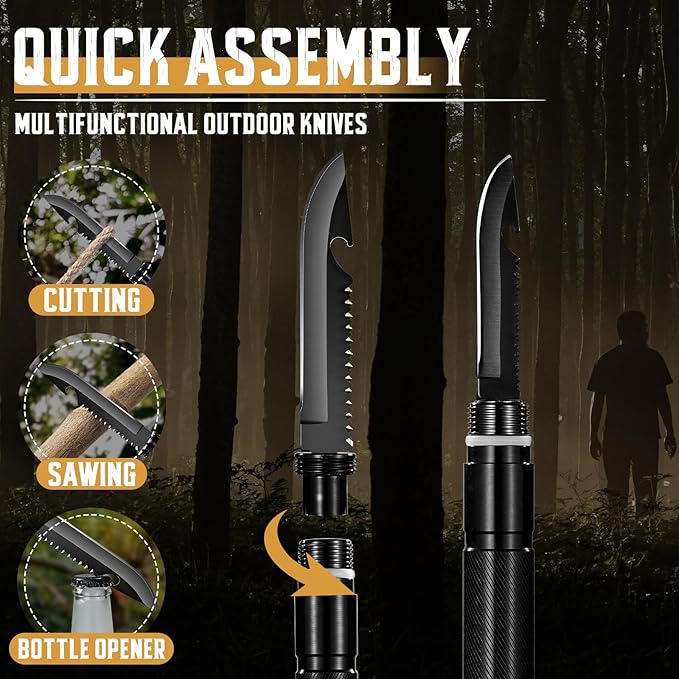 Purple Dragon Fixed Blade Outdoor Knives Set Bundle with a Multi-Tool Camping Axe with Pick High Carbon Steel Specialist and Precision Knife Field Utility Kit Christmas Gifts for Men