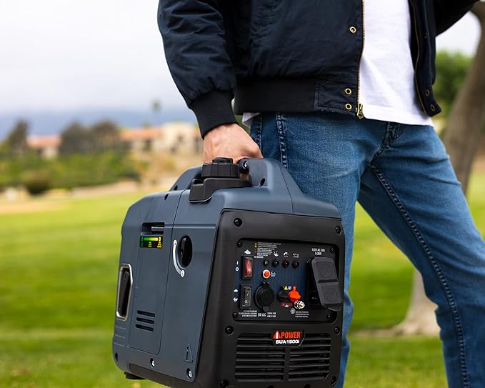 A-iPower 1500 Watt Quiet Portable Inverter Generator Gas Powered Small Ultra Lightweight Quiet Generator for Camping Tailgating Home Backup Emergency EPA &amp CARB Compliant CO Sensor (SUA1500i