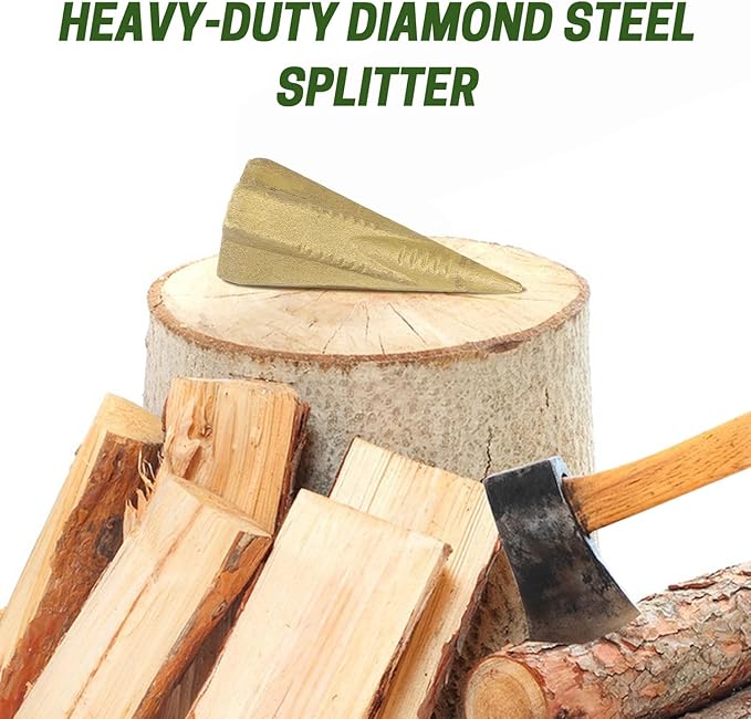 Wood Splitting Wedge 4 LB Manual Log Splitting Tool Heavy Duty 4-Direction Steel Splitter for Tree Felling Wood Chopping Land Management