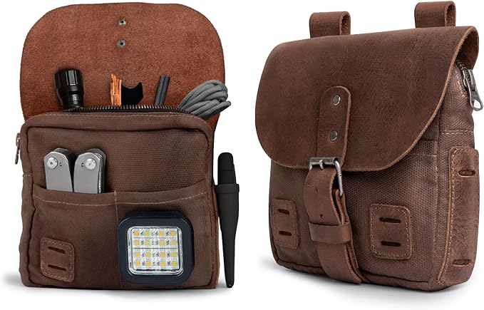Hide &amp Drink Survival Camping Pouch Belt Loop Rustic and Handy Tool Bag Weather Resistant Outdoor Accessories Traveling Essentials Waxed Canvas Handmade