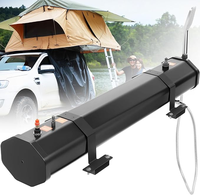 18L/20L/30L Pressurized Water Tank for Camping Showerwith 1.6bar Self-Pressurization Safety Valve &amp 4.92ft Hosefor Camping Shower Solar Roof Rack Shower 20L