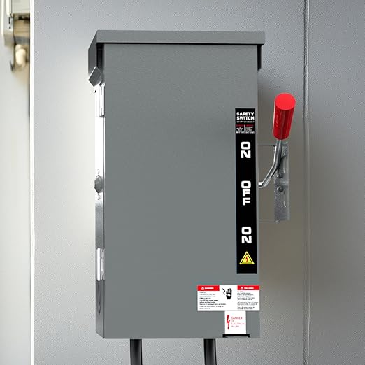 200A Manual Generator Transfer Switch120/240 Volt 48000W Heavy Duty Transfer Switches for Home Generator Double-Throw Safety Switch for Outdoor and Indoor Grey