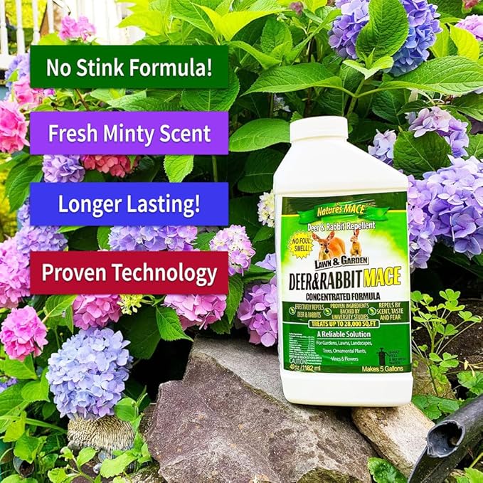 Nature's MACE Deer and Rabbit MACE 40oz. Ready to Use Spray Plus 40oz. Concentrate - Deer Repellent Combo Kit