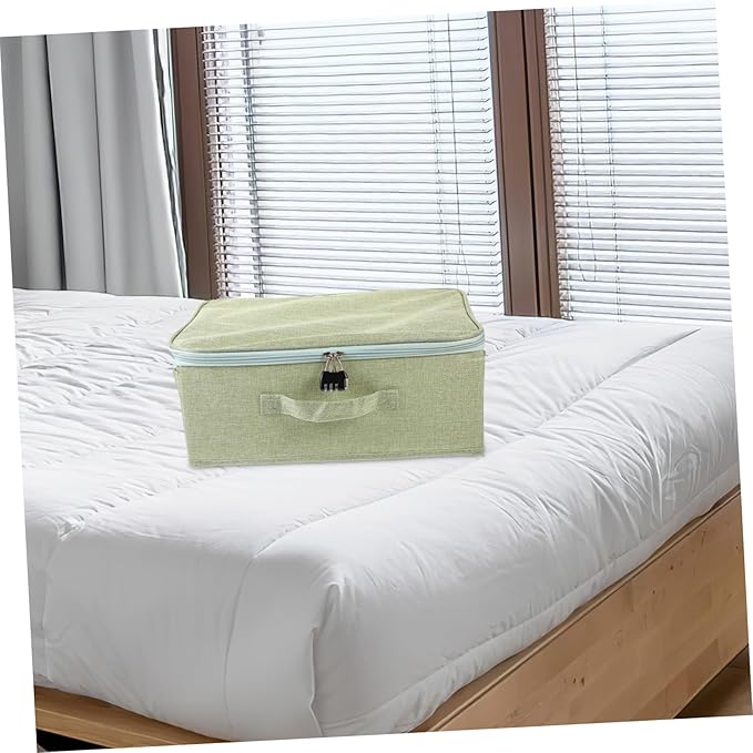 STOBAZA Clothes Storage Case Lock Fabric Storage Organizer Bins Space-saving Stylish Home Organizer