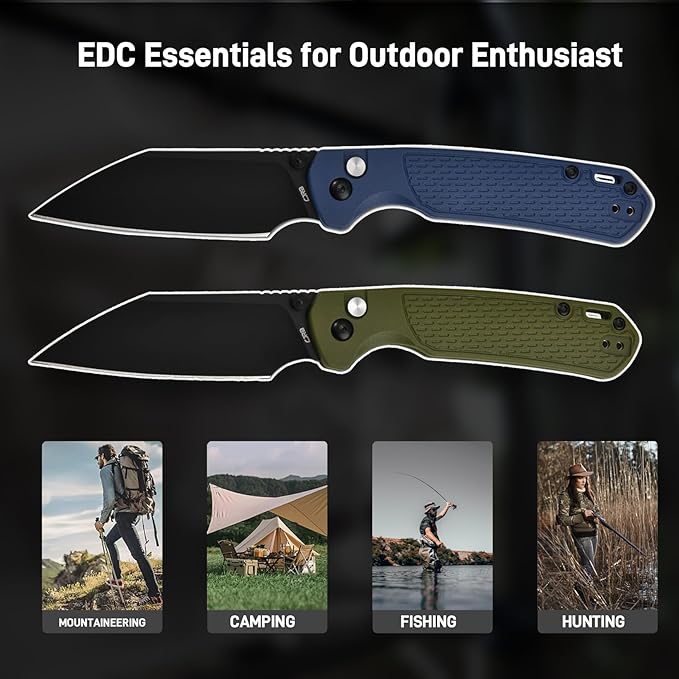 CJRB Pyrite-Light Pocket Knife Folding Knife with 3.34'' AR-RPM9 Steel Blade Small Pocket Knife with Pocket Clip for Men Women EDC Knife for Camping Survival Hiking Knives J1945 Blue