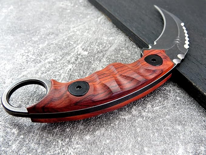Ccanku C1691 Fixed Blade Knife D2 Steel G10 Handle 4 InchesOutdoor Survival Claw Teeth KnifeCamping EDC Tools Kydex Sheaths … …