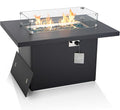 BULEXYARD 43 Aluminum Propane/Natural Gas Fire Pit Table 60000 BTU Rectangle Outdoor Patio Firepit Table with Cover Lid &amp Wind Guard Modern CSA-Certified Fireplace for Outside Patio Dark Gre