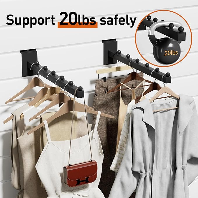 12 Inch Waterfall Slatwall Display Hooks with 6 Balls Heavy Duty Tube Slat Wall Hanger Slatwall Accessories for Retail Display Clothing Bags Accessories(12 Pack)