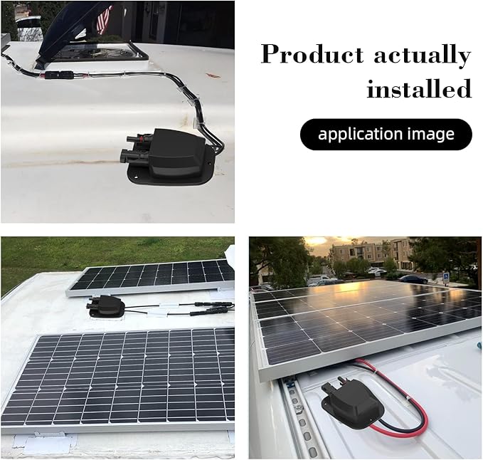 Solar Double Cable Entry Gland Installed Solar Panel Extension Cable- 10AWG Solar Cable Solar Panel Cable 20Ft with Solar Connectors for RV Campervan Solar Project Campervan