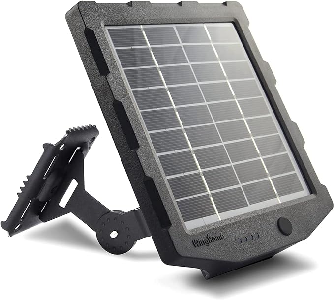 Trail Camera Solar Panel WingHome Solar Battery Charger Kit 12V/1A 6V/1.5A with Build-in 2000mAH Rechargeable Lithium Battery IP66 Waterproof Hunting Accessory