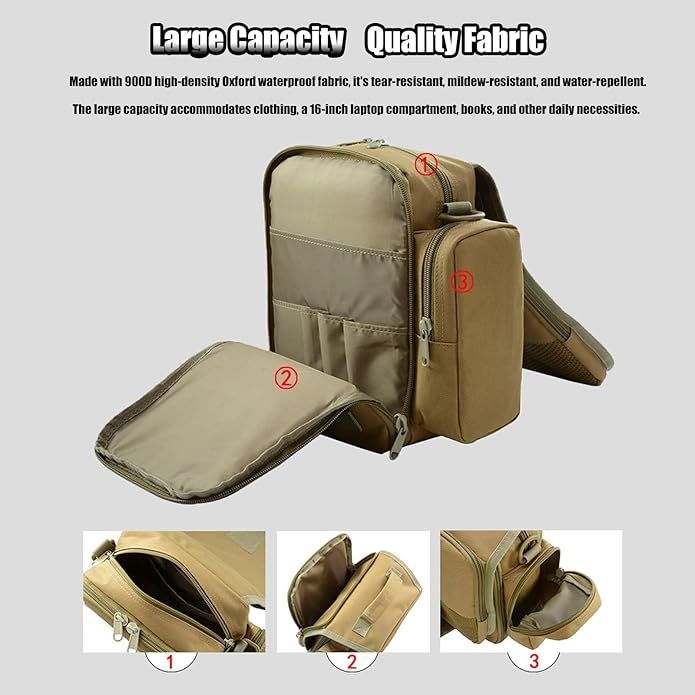 Small Canvas Messenger Bag Classic Vintage Shoulder Bag Water Proof Tactical Bag Crossbody Casual Pack for Unisex