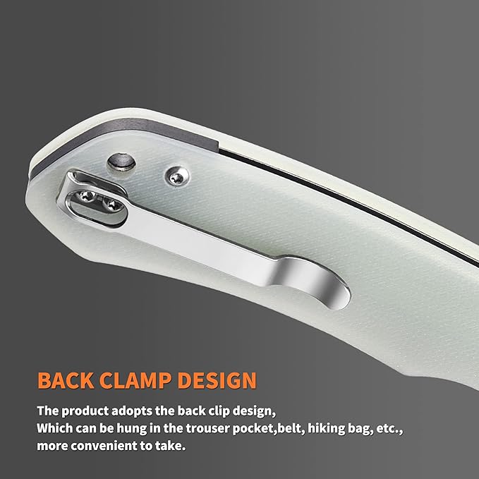 Pocket for Men Knife D2 Steel &amp G10 Handle 3.54 Blade Length Pocket Knives With Clip &amp Folding Knives - EDC Camping Fishing Outdoor Jade