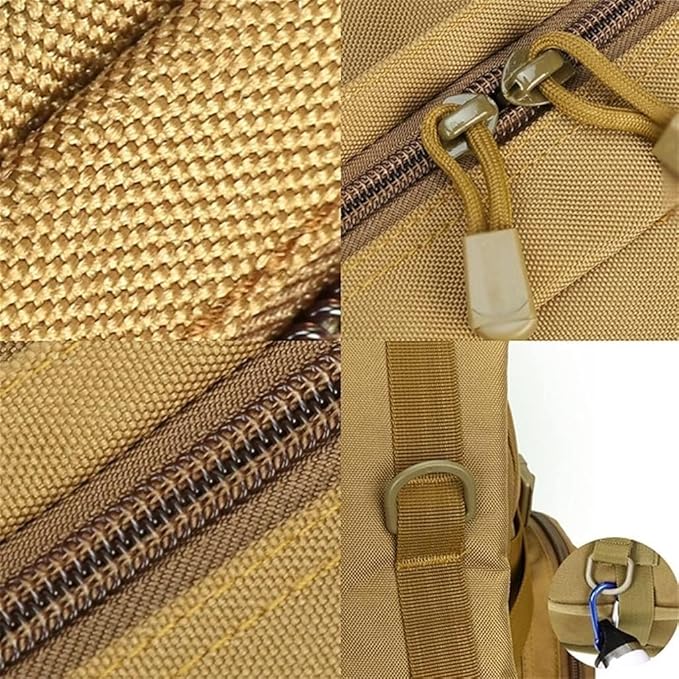 40L Tactical Military MOLLE Assault Backpack Pack 3 Way Modular Attachments Waterproof Large Bag Rucksack Sport(Khaki)